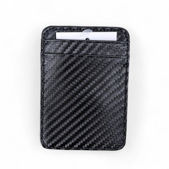 Perry Ellis Portfolio Men's Genuine Leather Textured Card Holder Wallet Black - Picture 1 of 3